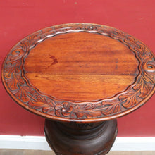 Load image into Gallery viewer, SOLD Vintage Mahogany Plant or Statue Stand Pedestal Carved Leaf Detail. B12986
