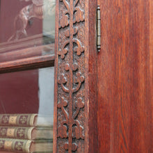 Load image into Gallery viewer, x SOLD Antique Bookcase Cabinet Astragal Glass Doors Carved Detail. B12982
