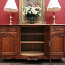 Load image into Gallery viewer, x SOLD Antique French Oak Three-door, Two-drawer Sideboard Buffet. Three Keys, Parquetry Top. B12134
