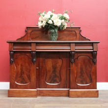 Load image into Gallery viewer, Antique English Mahogany Sideboard Flame Mahogany c1860. B12990
