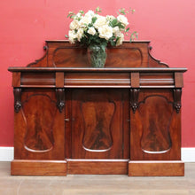 Load image into Gallery viewer, Antique English Mahogany Sideboard Flame Mahogany c1860. B12990
