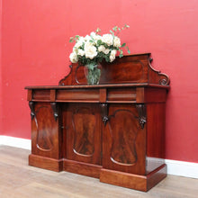 Load image into Gallery viewer, Antique English Mahogany Sideboard Flame Mahogany c1860. B12990
