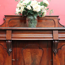 Load image into Gallery viewer, Antique English Mahogany Sideboard Flame Mahogany c1860. B12990
