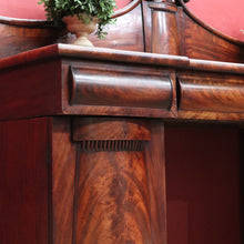 Load image into Gallery viewer, Antique English Twin Pedestal Sideboard Scrolled Backboard c1830. B12987
