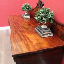 Load image into Gallery viewer, Antique English Twin Pedestal Sideboard Scrolled Backboard c1830. B12987
