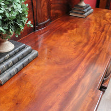 Load image into Gallery viewer, Antique English Twin Pedestal Sideboard Scrolled Backboard c1830. B12987
