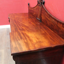 Load image into Gallery viewer, Antique English Twin Pedestal Sideboard Scrolled Backboard c1830. B12987
