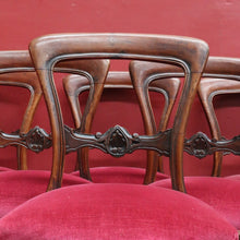 Load image into Gallery viewer, Antique English Mahogany Set of 6 Dining Kitchen Chairs c1890 B12996
