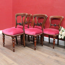 Load image into Gallery viewer, Antique English Mahogany Set of 6 Dining Kitchen Chairs c1890 B12996
