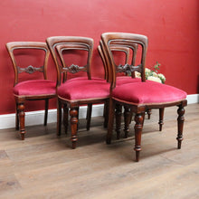 Load image into Gallery viewer, Antique English Mahogany Set of 6 Dining Kitchen Chairs c1890 B12996
