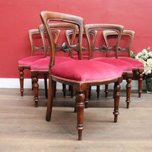 Load image into Gallery viewer, Antique English Mahogany Set of 6 Dining Kitchen Chairs c1890 B12996
