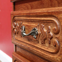 Load image into Gallery viewer, French Oak Four Drawer Chest Cabriole Legs Brass Handles Vintage. B12997
