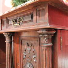 Load image into Gallery viewer, x SOLD Antique French Oak Twin Pedestal Office Desk, Three Drawer Desk with Drawers and Brass Handles. B12173
