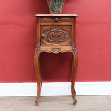 Load image into Gallery viewer, Antique French Walnut Bedside Table with Marble Top B12998
