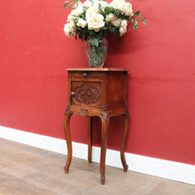 Load image into Gallery viewer, Antique French Walnut Bedside Table with Marble Top B12998
