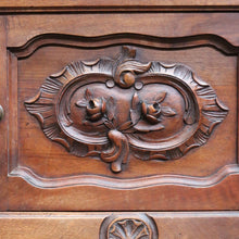 Load image into Gallery viewer, Antique French Walnut Bedside Table with Marble Top with Single Door and Drawer B12999
