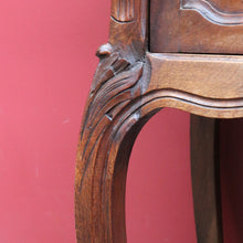 Load image into Gallery viewer, Antique French Walnut Bedside Table with Marble Top with Single Door and Drawer B12999
