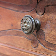 Load image into Gallery viewer, Antique French Walnut Bedside Table with Marble Top with Single Door and Drawer B12999
