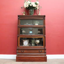 Load image into Gallery viewer, x SOLD Globe Wernicke Barrister Bookcase – 3 Sections, Drawer, Brass Bound. B12544
