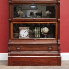 Load image into Gallery viewer, x SOLD Globe Wernicke Barrister Bookcase – 3 Sections, Drawer, Brass Bound. B12544
