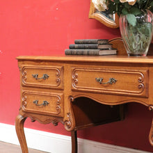 Load image into Gallery viewer, x SOLD Antique French Oak Dressing Table Tri Fold Mirror Cabriole Legs. B12723
