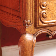 Load image into Gallery viewer, x SOLD Antique French Oak Dressing Table Tri Fold Mirror Cabriole Legs. B12723
