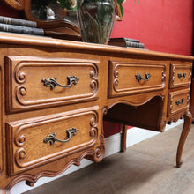 Load image into Gallery viewer, x SOLD Antique French Oak Dressing Table Tri Fold Mirror Cabriole Legs. B12723
