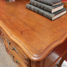 Load image into Gallery viewer, x SOLD Antique French Oak Dressing Table Tri Fold Mirror Cabriole Legs. B12723
