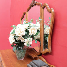 Load image into Gallery viewer, x SOLD Antique French Oak Dressing Table Tri Fold Mirror Cabriole Legs. B12723
