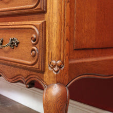Load image into Gallery viewer, x SOLD Antique French Oak Dressing Table Tri Fold Mirror Cabriole Legs. B12723

