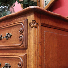 Load image into Gallery viewer, x SOLD Antique French Oak Dressing Table Tri Fold Mirror Cabriole Legs. B12723
