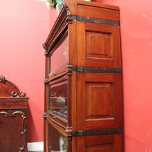 Load image into Gallery viewer, x SOLD Globe Wernicke Barrister Bookcase – 3 Sections, Drawer, Brass Bound. B12544
