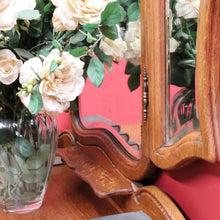 Load image into Gallery viewer, x SOLD Antique French Oak Dressing Table Tri Fold Mirror Cabriole Legs. B12723
