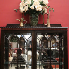 Load image into Gallery viewer, Antique English Mahogany China Cabinet – Curved Astragal Doors. B12579
