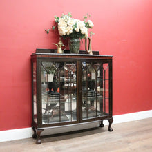 Load image into Gallery viewer, Antique English Mahogany China Cabinet – Curved Astragal Doors. B12579
