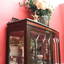 Load image into Gallery viewer, Antique English Mahogany China Cabinet – Curved Astragal Doors. B12579
