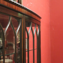Load image into Gallery viewer, Antique English Mahogany China Cabinet – Curved Astragal Doors. B12579
