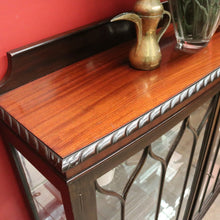 Load image into Gallery viewer, Antique English Mahogany China Cabinet – Curved Astragal Doors. B12579
