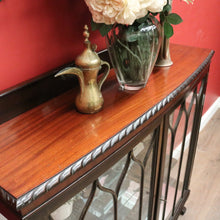 Load image into Gallery viewer, Antique English Mahogany China Cabinet – Curved Astragal Doors. B12579
