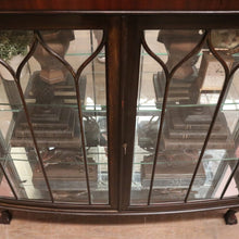 Load image into Gallery viewer, Antique English Mahogany China Cabinet – Curved Astragal Doors. B12579
