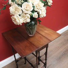 Load image into Gallery viewer, Antique English Mahogany Gate-Leg Table – Turned Bamboo-Inspired Legs. B12580
