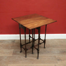 Load image into Gallery viewer, Antique English Mahogany Gate-Leg Table – Turned Bamboo-Inspired Legs. B12580
