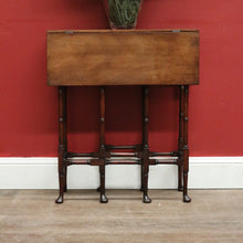 Load image into Gallery viewer, Antique English Mahogany Gate-Leg Table – Turned Bamboo-Inspired Legs. B12580
