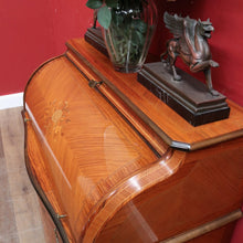 Load image into Gallery viewer, Vintage Cylinder Top Ladies Desk Kingwood Satinwood Inlay c1940. B12782
