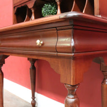 Load image into Gallery viewer, Antique Mid-Century Mahogany Writing Desk – Gilt Leather, File Drawer, Pull-Out Surface. B12572
