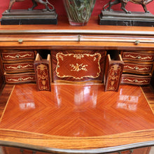 Load image into Gallery viewer, Vintage Cylinder Top Ladies Desk Kingwood Satinwood Inlay c1940. B12782
