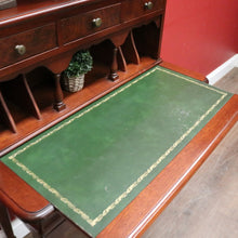 Load image into Gallery viewer, Antique Mid-Century Mahogany Writing Desk – Gilt Leather, File Drawer, Pull-Out Surface. B12572
