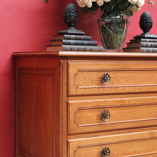 Load image into Gallery viewer, Vintage French Oak 3 Drawer Chest of Drawers with Brass Handles c1940 B12830
