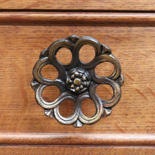 Load image into Gallery viewer, Vintage French Oak 3 Drawer Chest of Drawers with Brass Handles c1940 B12830

