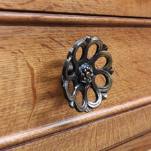 Load image into Gallery viewer, Vintage French Oak 3 Drawer Chest of Drawers with Brass Handles c1940 B12830
